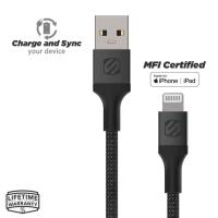 Ladd/synkkabel, flätad, USB-A till Lightning