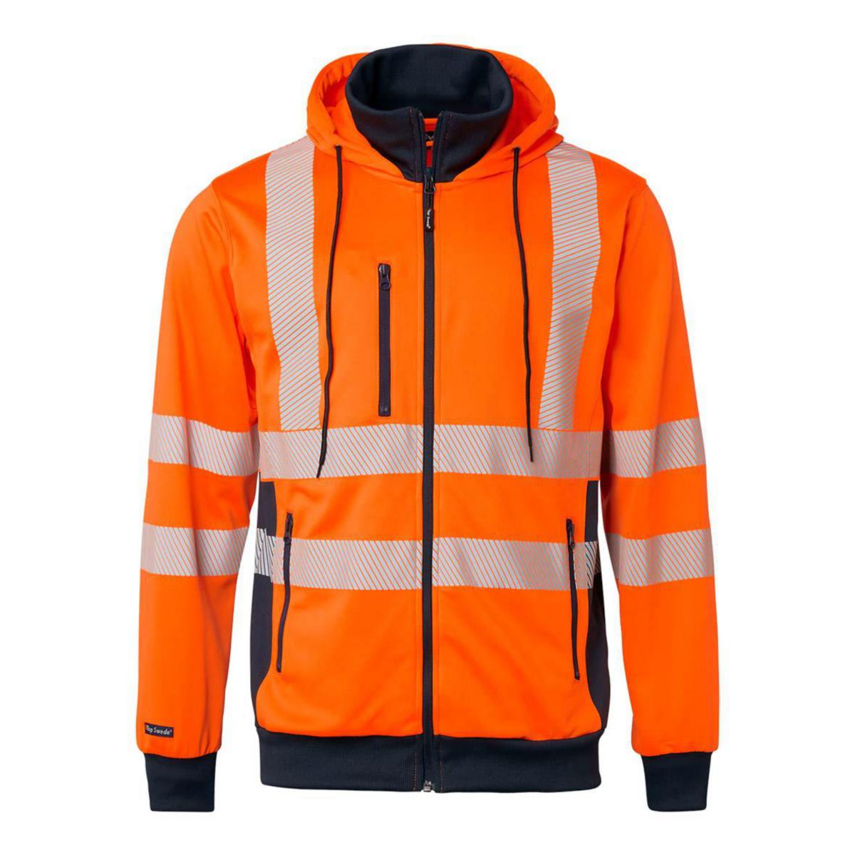 Hoodtröja zip Top Swede 1729 - HUVJACKA TOPSWEDE 1729 VARSEL ORANGE KL.2 XS